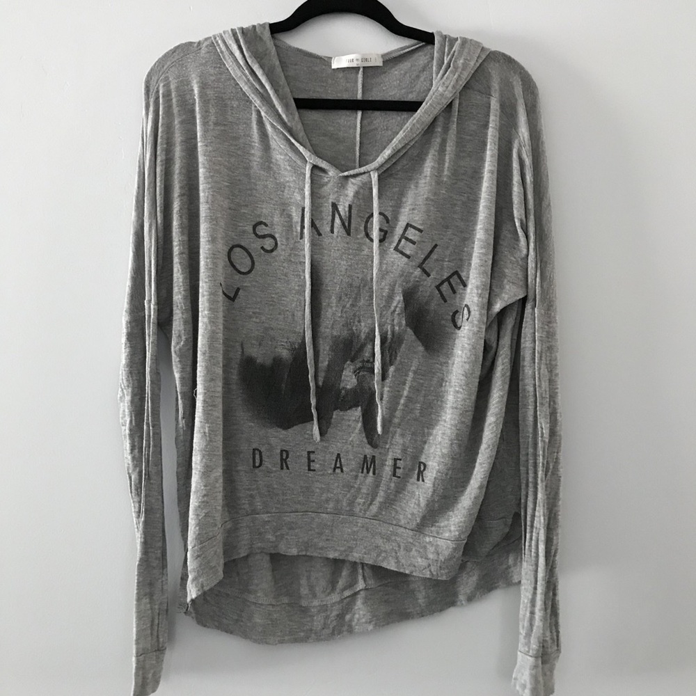“Los Angeles” grey lightweight hoodie